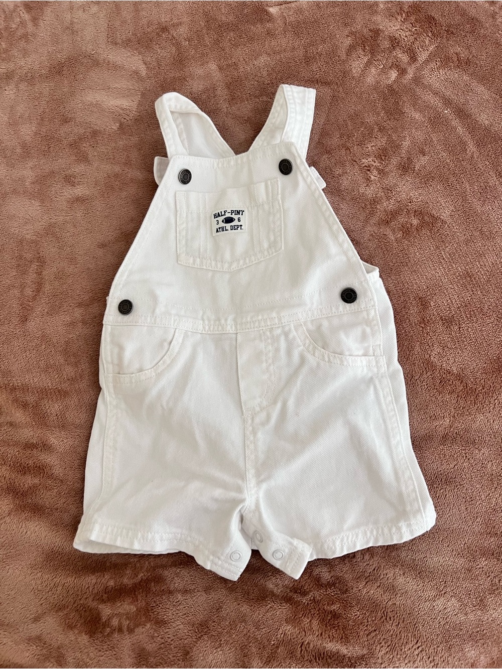 Carter's Size 18 month White Short Denim-Style Overalls
